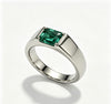 Atelier Gemstone 2.93 Carat Emerald Cut Lab Grown Emerald Men’s Statement Ring Luxury 925 Sterling Silver