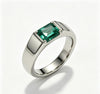 Atelier Gemstone 2.93 Carat Emerald Cut Lab Grown Emerald Men’s Statement Ring Luxury 925 Sterling Silver