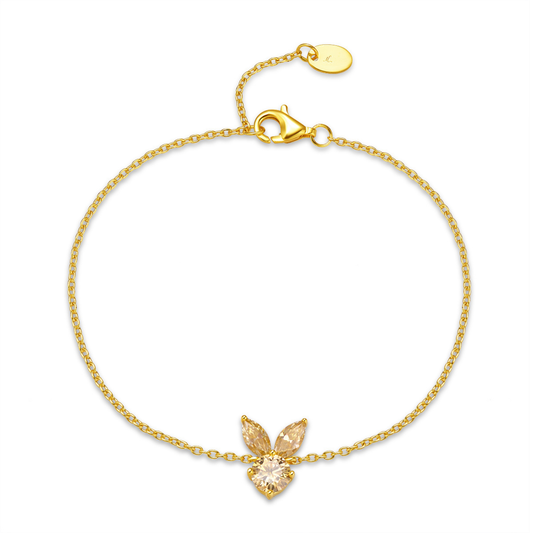 The White Rabbit Candy x Mia Liora Yellow Moissanite Adult Bracelet in 925 Sterling Silver with Yellow Gold Plating