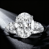 Venlis.V 3.50ct Oval Cut Diamond  Three Stone Ring with 0.70 ct Pear Cut Wings