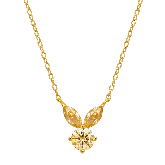 The White Rabbit Candy x Mia Liora Yellow Moissanite Adult Pendant in 925 Sterling Silver with Yellow Gold Plating