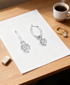 1.00ct Heart Shape Diamond Drop Earrings (0.50 ct per ear)
