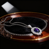 5.00ct Royal Blue Sapphire & Lab-Grown Diamond Azure Luminance Double Halo Pendant Necklace