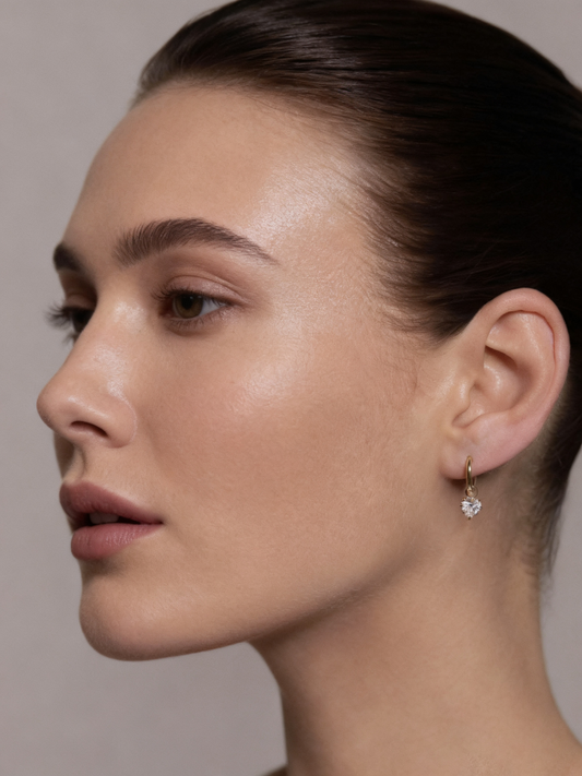 2.00 ct Heart Shape Lab Grown Diamond Drop Earrings (1.00 ct per ear)