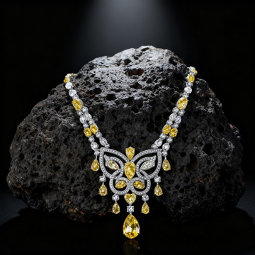 Yellow Diamond Butterfly Necklace