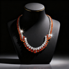 Sunset Radiance Orange Sapphire and Lab Grown Diamond Necklace
