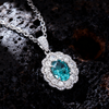 Verdant Grace Ocean Blue and Lab Grown Diamond Drop Necklace
