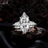 Venlis.V 5.00ct Marquise Cut Diamond Three Stone Ring with 0.50 ct Pear Cut Wings