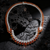 Sunset Radiance Orange Sapphire and Lab Grown Diamond Necklace