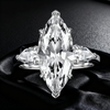 Venlis.V 5.00ct Marquise Cut Diamond Three Stone Ring with 0.50 ct Pear Cut Wings