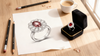 3.00ct Crimson Radiance Ruby and Lab Grown Diamond Floral Halo Ring