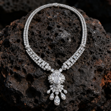 10.00ct Oval-Cut Lab-Grown Diamond Statement Necklace