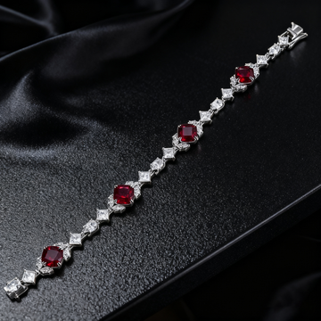 2.00ct Eternal Flame Ruby and Lab Grown Diamond Tennis Bracelet