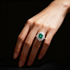 5.00ct Verdant Grace Emerald and Lab Grown Diamond Halo Ring