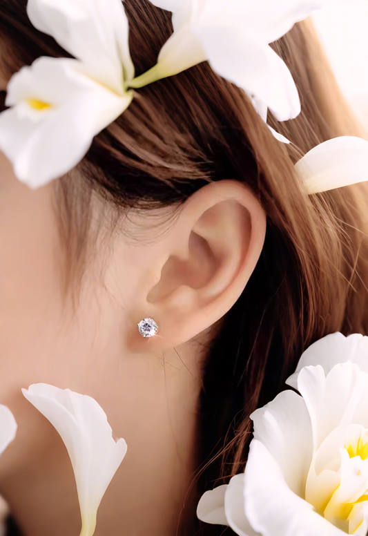 2.00 ct Round Cut Classic 6-Prong Lab-Grown Diamond Stud Earrings (1.00 ct per ear)