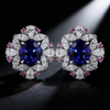 3.00ct Royal Blue Sapphire & Pink Azure Luminance Lab-Grown Diamond Halo Earrings