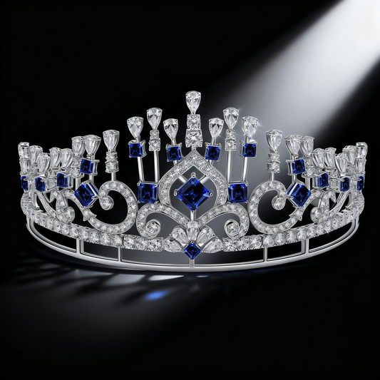 Crown of Radiance Royal Blue Lab Grown Diamond Tiara