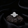 Venlis.V 3.50ct Oval Cut with 0.70 ct Trapezoid Cut each Wing Diamond  Three Stone Ring