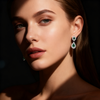 7.00ct Verdant Grace Emerald and Lab Grown Diamond Double Halo Drop Earrings