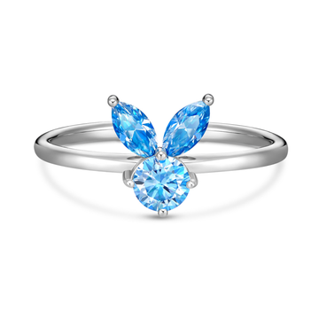 The White Rabbit Candy x Mia Liora Blue Moissanite Children's Ring in 925 Sterling Silver