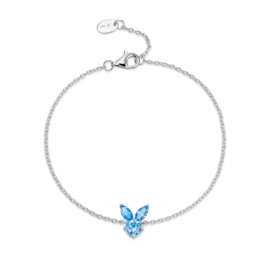 The White Rabbit Candy x Mia Liora Blue Moissanite Children's Bracelet in 925 Sterling Silver
