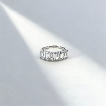 2.10 ct Emerald Cut Lab Grown Diamond Half-Eternity Band (0.30 ct per Stone)
