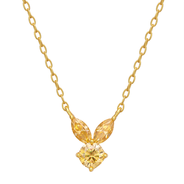 The White Rabbit Candy x Mia Liora Yellow Moissanite Children's Pendant in 925 Sterling Silver with Yellow Gold Plating