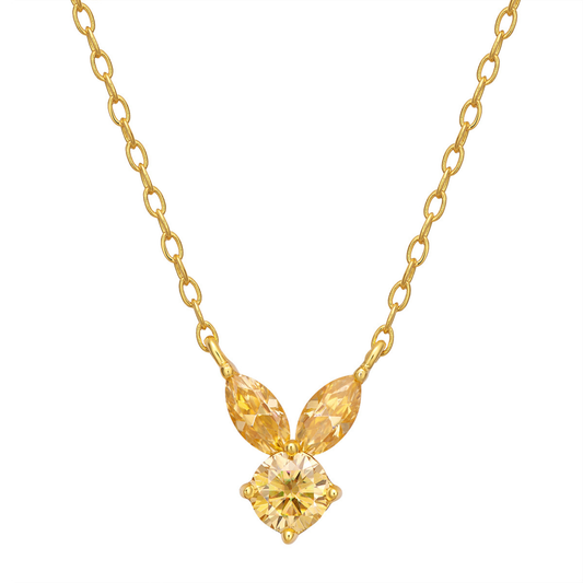 The White Rabbit Candy x Mia Liora Yellow Moissanite Children's Pendant in 925 Sterling Silver with Yellow Gold Plating