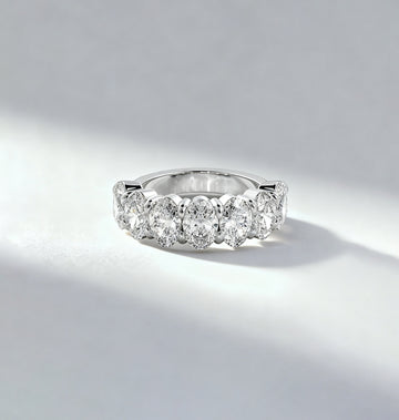 3.50ct Oval Cut Lab Grown Diamond Half-Eternity Band (0.50 ct per Stone