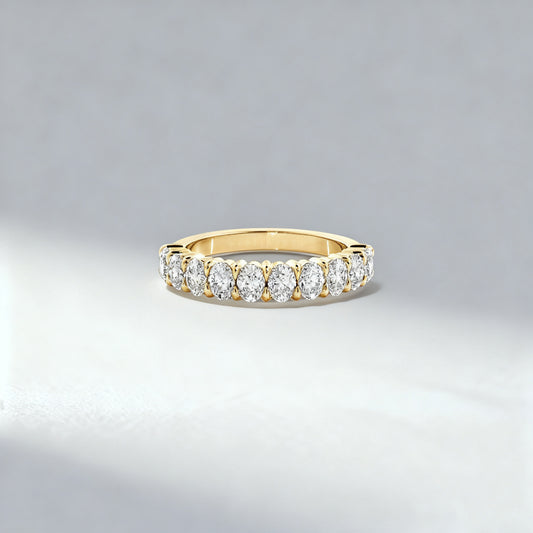 0.25 ct Oval Cut Diamond Half-Circle Eternity Ring (2.25ct  Total)