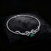 10.00ct Emerald-Cut Green Gemstone & Lab-Grown Diamond Bow Necklace