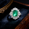 5.00ct Verdant Grace Emerald and Lab Grown Diamond Halo Ring