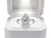 1.00 ct Pear Cut Lab-Grown Daimond Halo Ring with 0.34 ct Side Stones