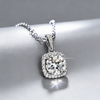 1.00 ct Round Cut Lab-Grown Diamond Pendant Necklace with 0.30 ct Halo Diamonds