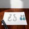 8.00ct Pear-Cut Ocean Blue Gemstone & Lab-Grown Diamond Drop Earrings
