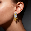 Art Deco-Inspired Yellow & White Lab-Grown Diamond Drop Earrings