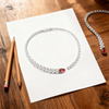 2.00ct Modern Ruby Drop & Lab-Grown Diamond Choker Necklace