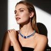 6.50ct Royal Blue Sapphire & Lab-Grown Diamond Azure Luminance Choker Necklace