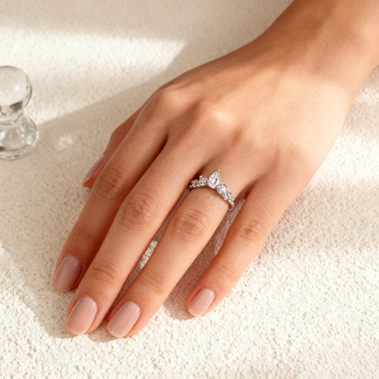 Pear Cut Diamond Stacking Ring