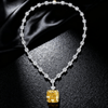 15.00ct Radiant Yellow Lab-Grown Diamond Pendant Necklace