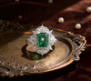 5.00ct Verdant Grace Emerald and Lab Grown Diamond Halo Ring