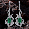 10.00 ct Verdant Grace  Emerald and Lab Grown Diamond Art Deco Drop Earrings