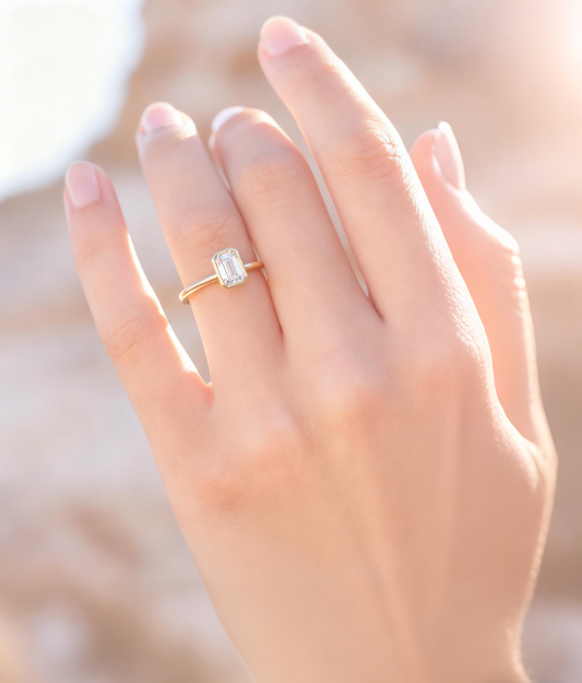 1.00ct Emerald Cut Bezel  Lab-Grown Diamond