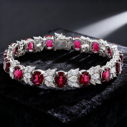 Aurora Rouge Crimson Radiance Ruby & Lab-Grown Diamond Tennis Bracelet