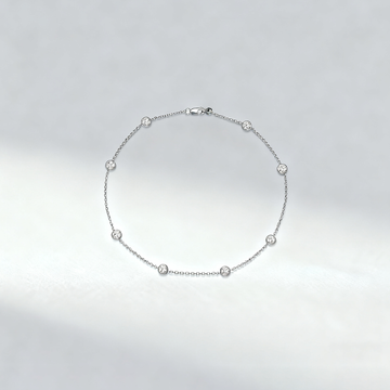 Venlis.V 0.10 ct (0.8 carat total) Starry Design Bubble Bracelet (17cm )