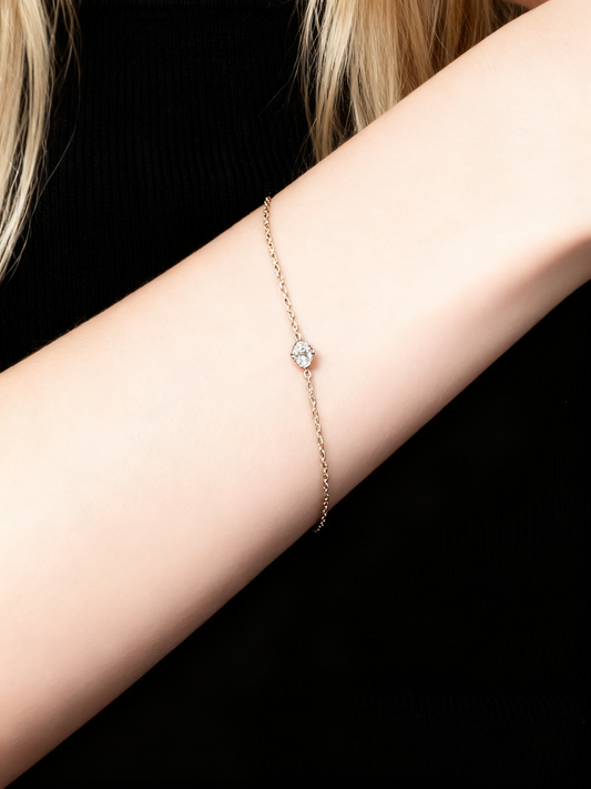 0.50ct Oval Cut Classic Single Diamond Bracelet