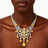 Yellow Diamond Butterfly Necklace