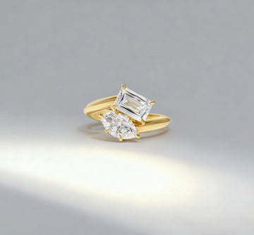 1.00 ct Marquise + 2.00 ct Radiant Toi Et Moi Lab-Grown Diamond Ring