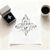 Venlis.V 5.00ct Marquise Cut Diamond Three Stone Ring with 0.50 ct Pear Cut Wings
