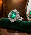 5.00ct Verdant Grace Emerald and Lab Grown Diamond Halo Ring